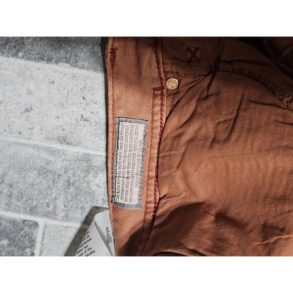 New Rock Revival Men's Distressed Denim Biker Moto Jeans "Ivan" Orange 42x32 - Picture 12 of 13